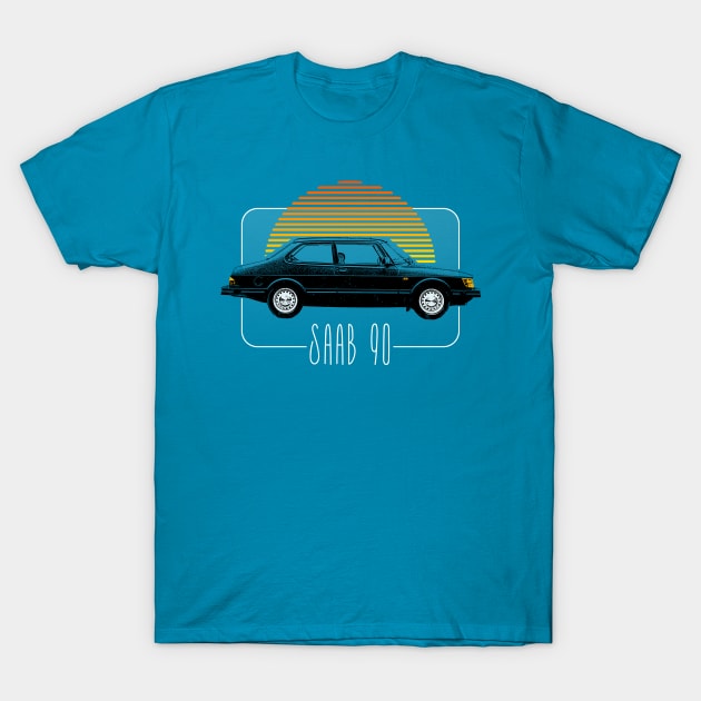 Saab 90 Retro Design T-Shirt by DankFutura